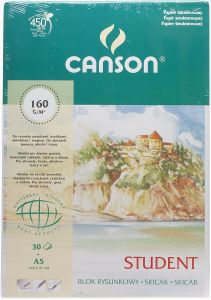 Blok rysunkowy fakturowany Canson Student 160g/m A5 30 ark